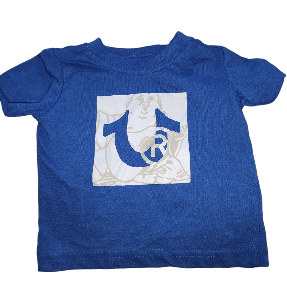 Baby True Religion 12 months tee shirt Blue Buddha guitar